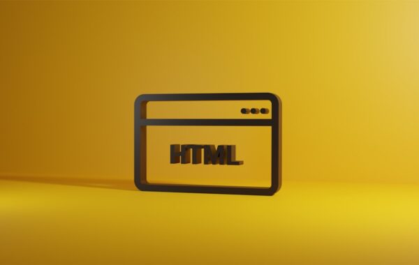 a computer screen with the word html on it